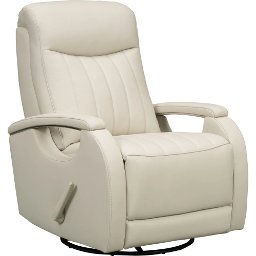 Braxton Swivel Glider Recliner in Troy Cream Top Grain Leather